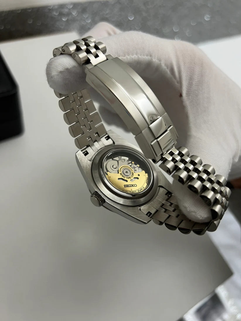 Seiko Datejust Mod - Ice Blue - Arabic Dial custom Seiko mod watch by Timelab Mods