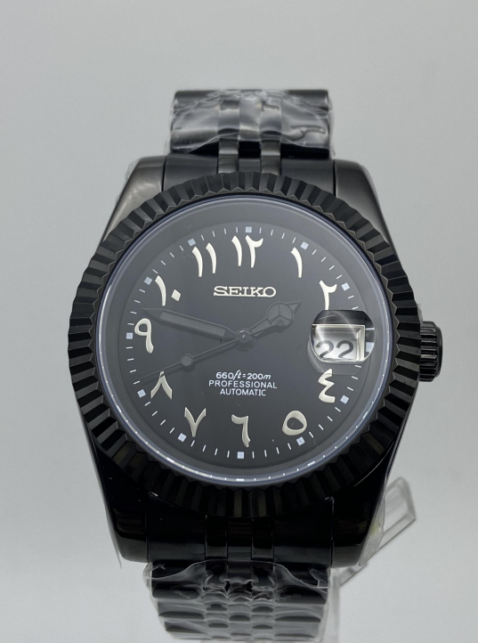 Seiko Datejust Mod – Éjfekete – Arab Számlap