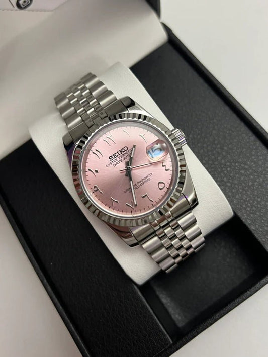 Datejust Mod – Rose Pink – Arabic Dial - by Timelab Mods