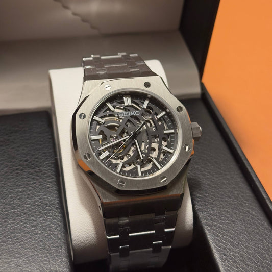 Royal Oak Mod - Skeleton Dial custom Seiko mod watch by Timelab Mods