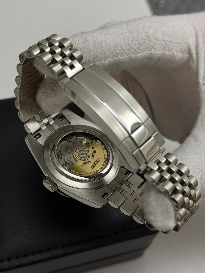 Seiko Datejust Mod Silver White Arabic Dial - by Timelab Mods