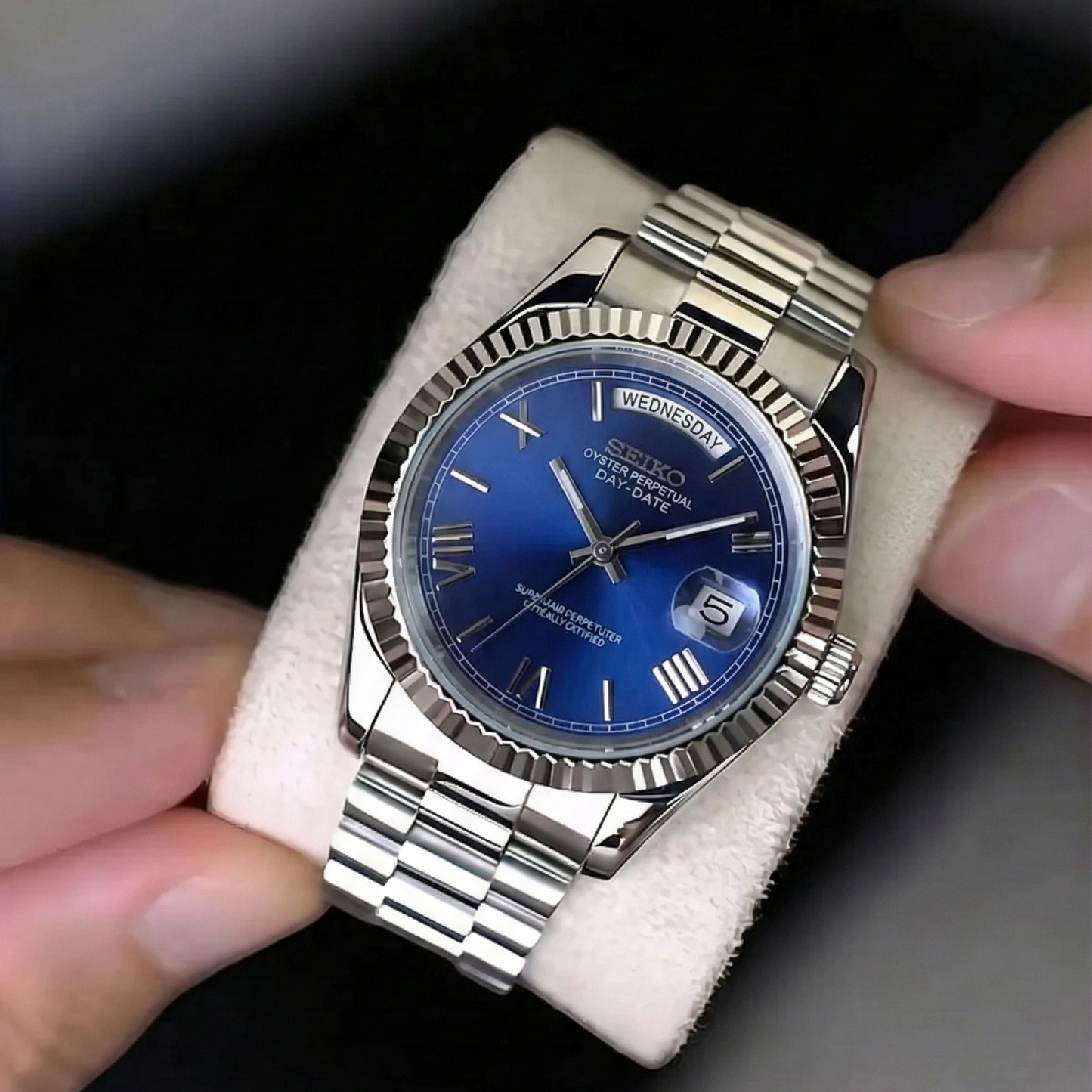 Seiko Datejust Mod Blue Roman Dial - by Timelab Mods