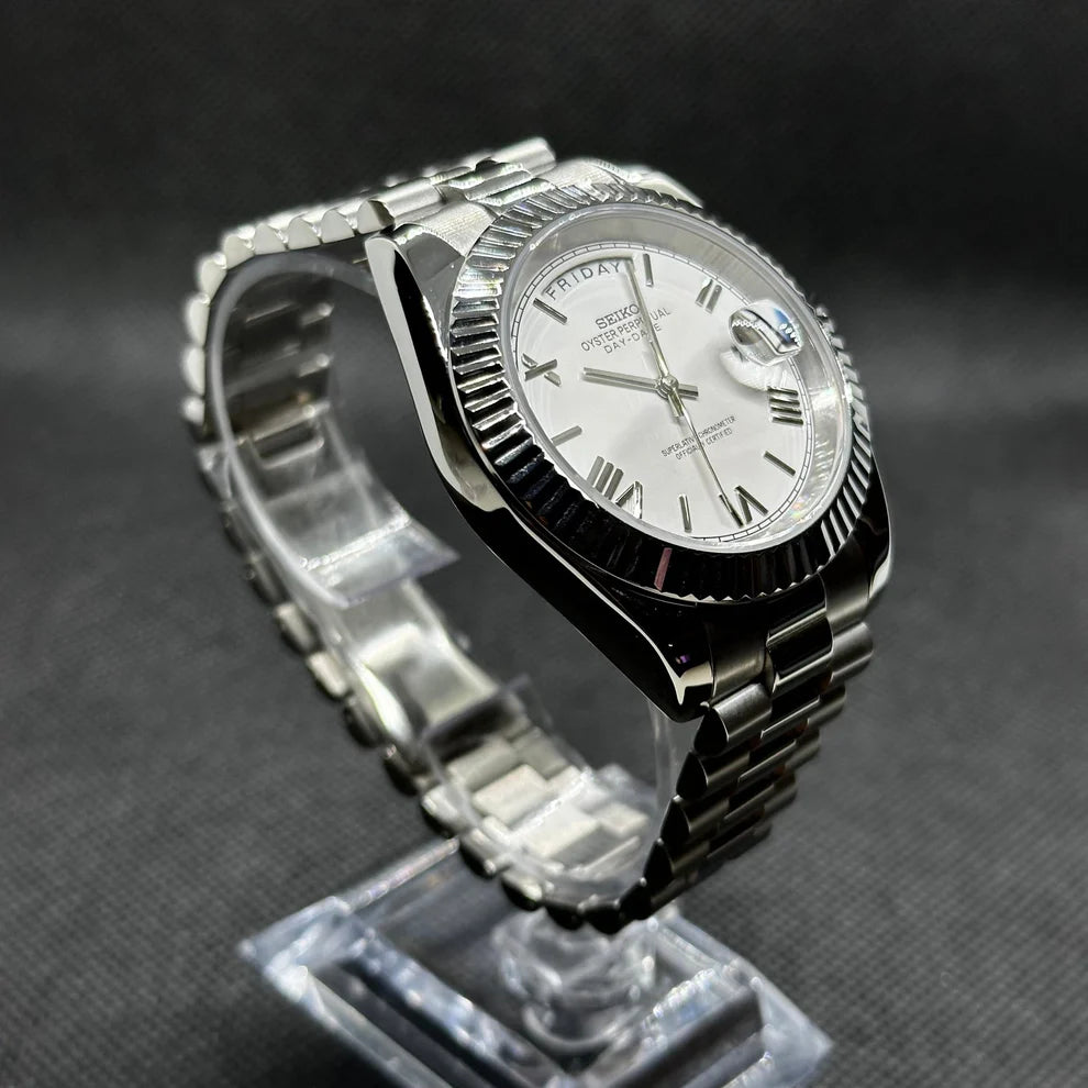 Seiko Datejust Mod – Fehér – Római számlap
