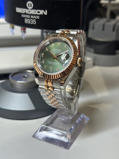 Seiko Datejust Mod – Oliva Gold – Arab Számlap