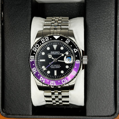 Seiko GMT Mod Joker Black Purple Bezel
