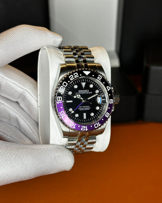 Seiko GMT Mod Joker Black Purple Bezel