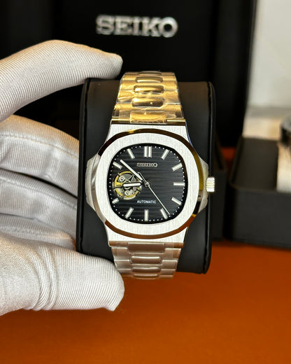 Seiko Nautilus Mod black Open Heart