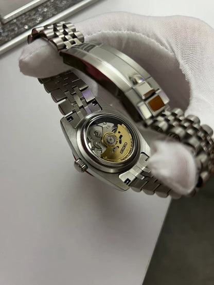 Seiko Datejust Mod - Rose Pink - Arabic Dial custom Seiko mod watch by Timelab Mods