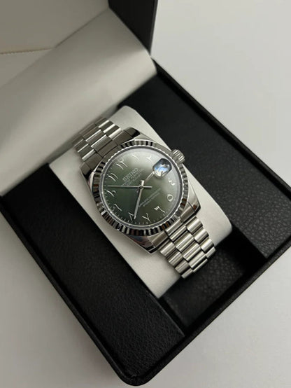 Seiko Datejust Mod – Olive Green – Arabic Dial