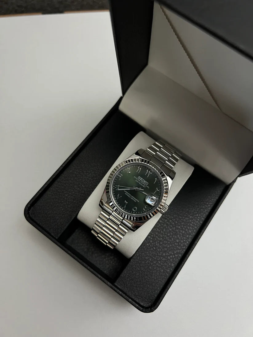 Seiko Datejust Mod – Olive Green – Arabic Dial