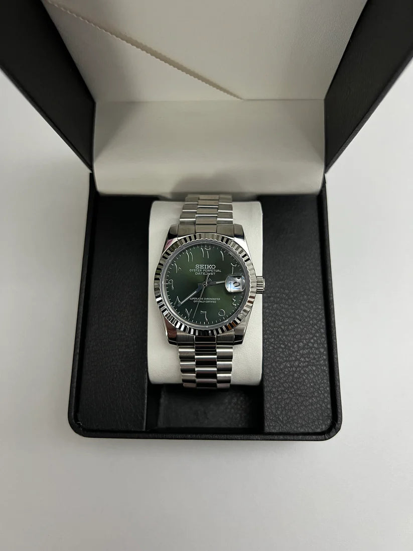 Seiko Datejust Mod – Olive Green – Arabic Dial