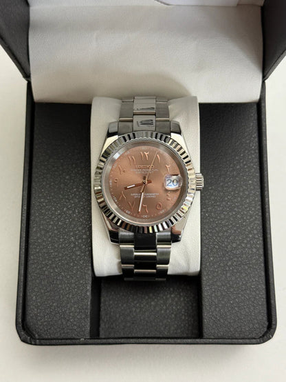 Seiko Datejust Mod – Champagnerbraun – Arabisches Zifferblatt