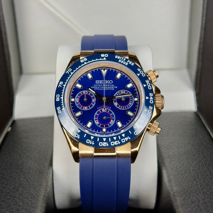 Seiko Mod Daytona Rose Gold Blue