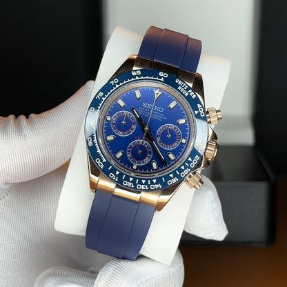 Seiko Mod Daytona Rose Gold Blue