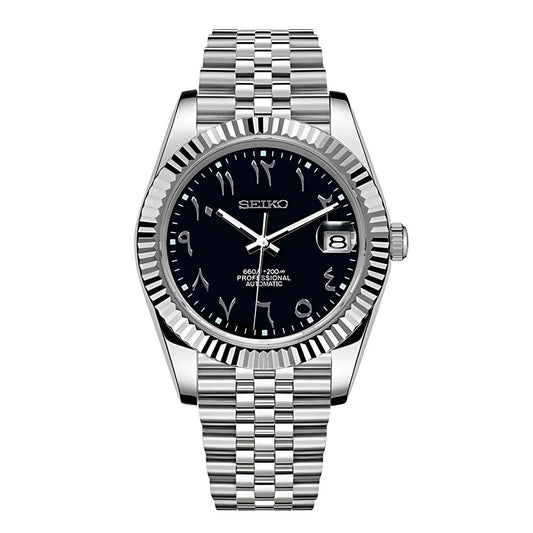 Seiko Datejust Mod – Fekete – Arab Számlap