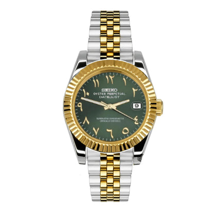Seiko Datejust Mod – Oliva Gold – Arab Számlap