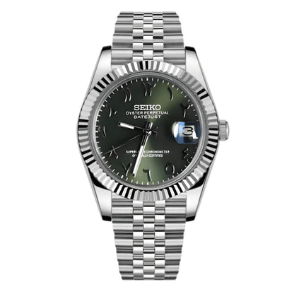 Seiko Datejust Mod – Olive Green – Arabic Dial