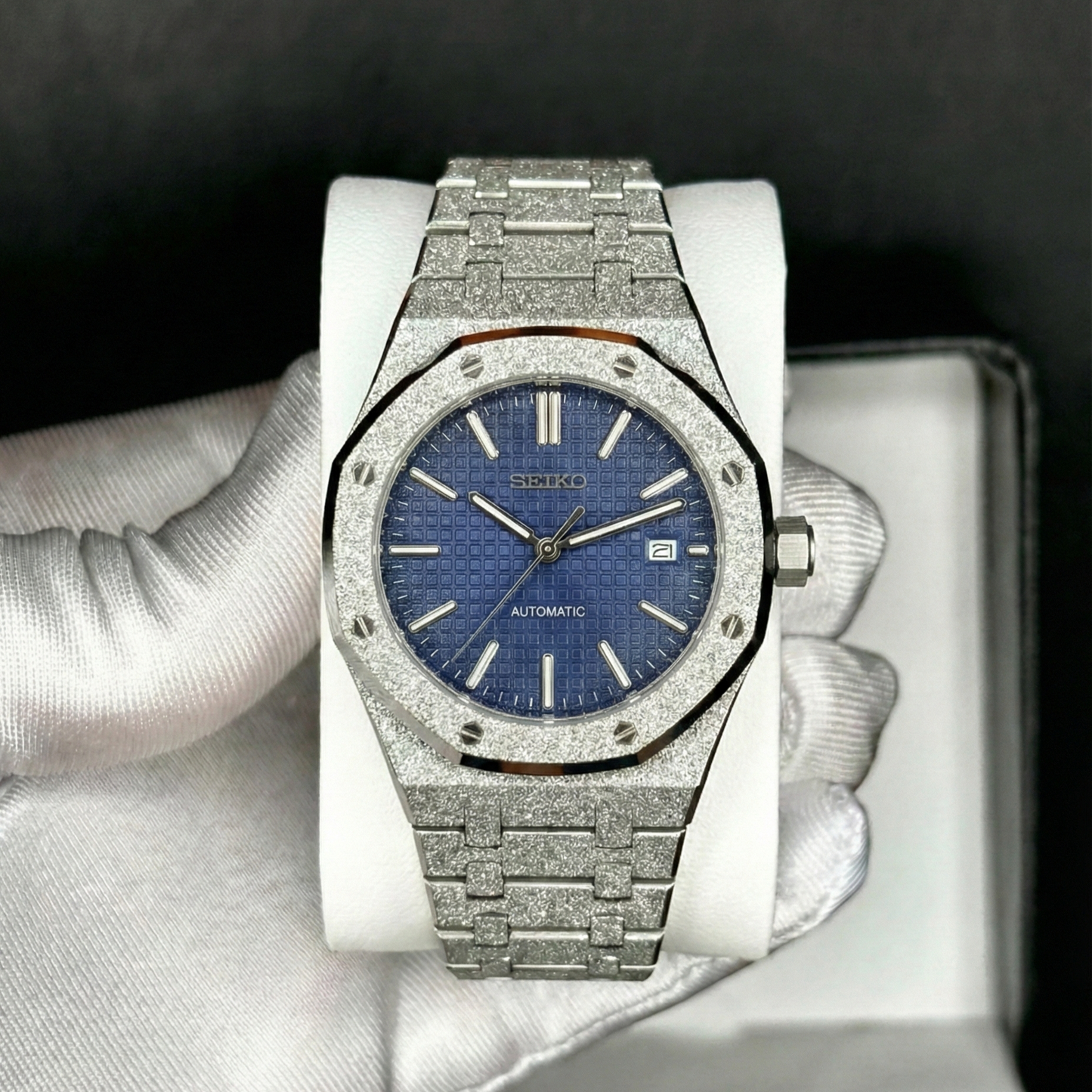 Seiko Royal Oak Mod matt kék