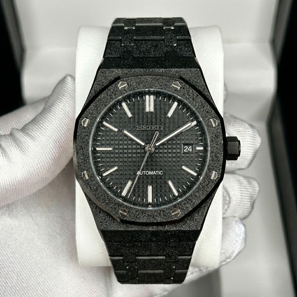 Seiko Royal Oak Mod matt fekete