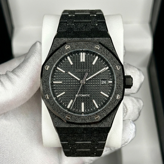 Seiko Royal Oak Mod matt fekete