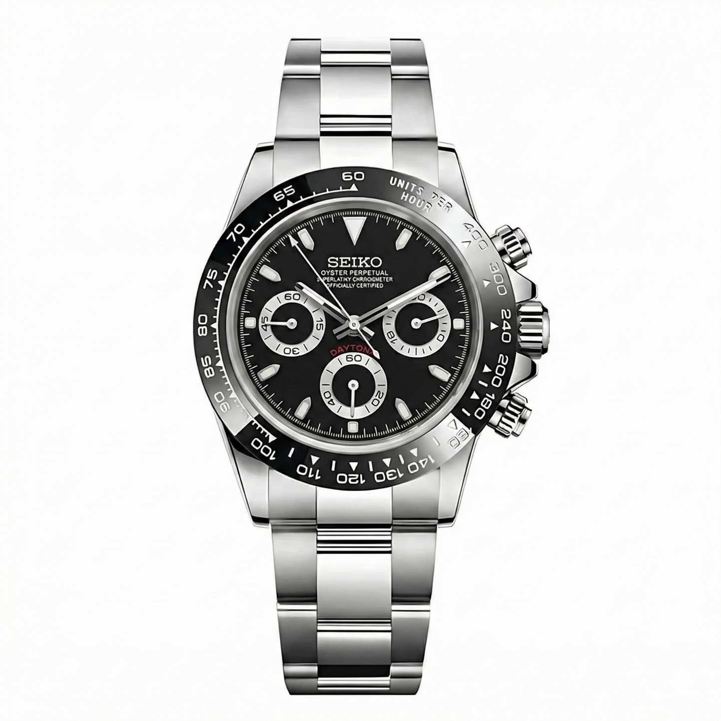 Seiko Mod Daytona Panda Black óra