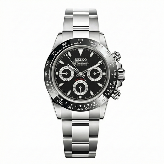 Seiko Mod Daytona Panda Black óra