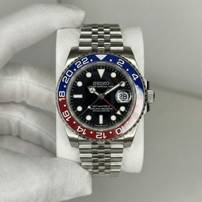 Seiko GMT Mod Pepsi piros-kék lünetta