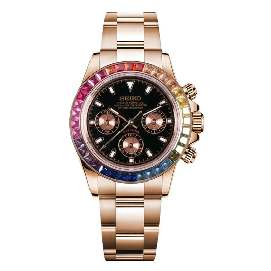 Seiko Mod Daytona Rainbow Rose Gold