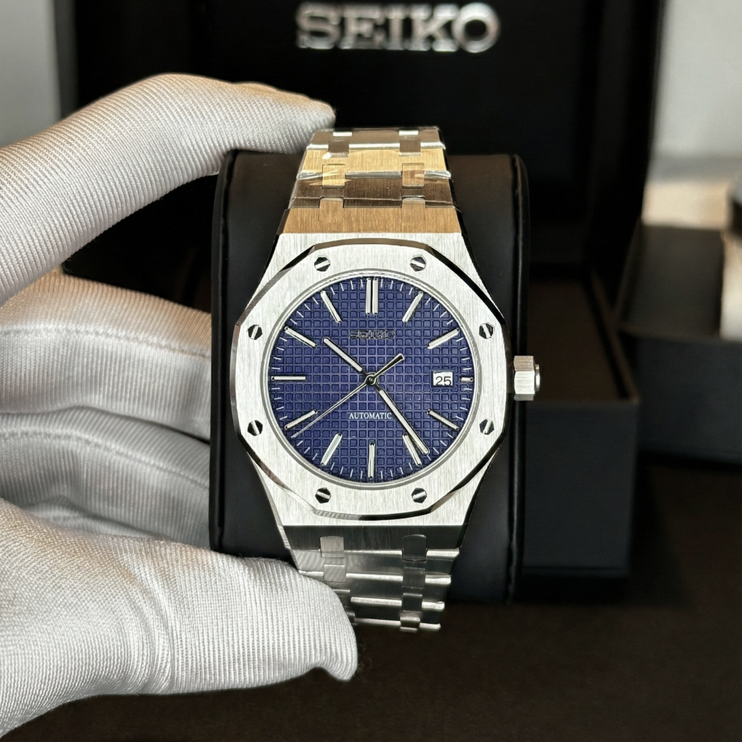 Seiko Royal Oak Mod Blue számlap