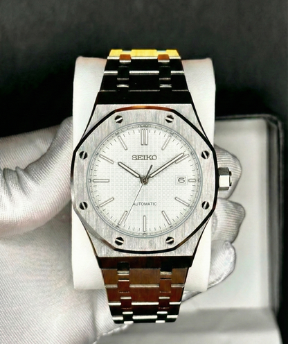 Seiko Royal Oak Mod White Dial