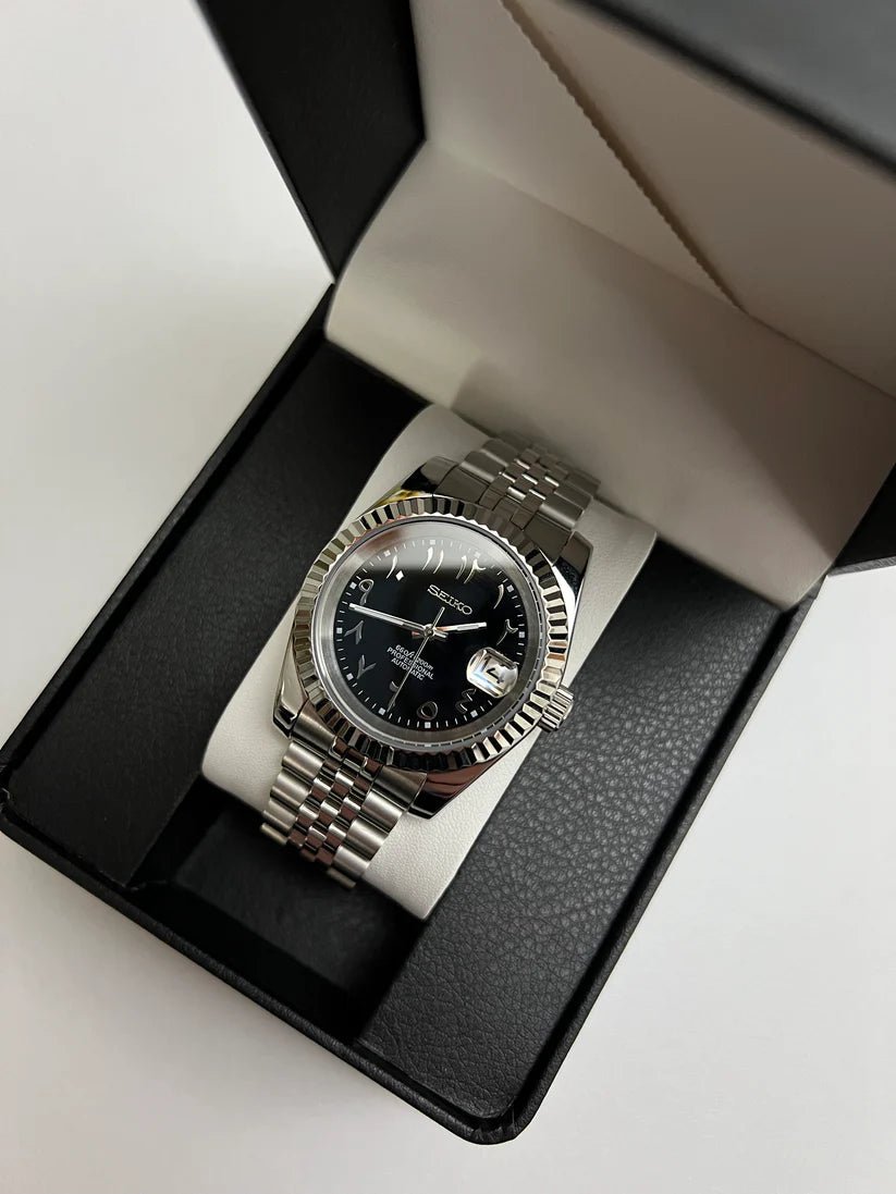 Seiko Datejust Mod Black Arabic Dial - by Timelab Mods