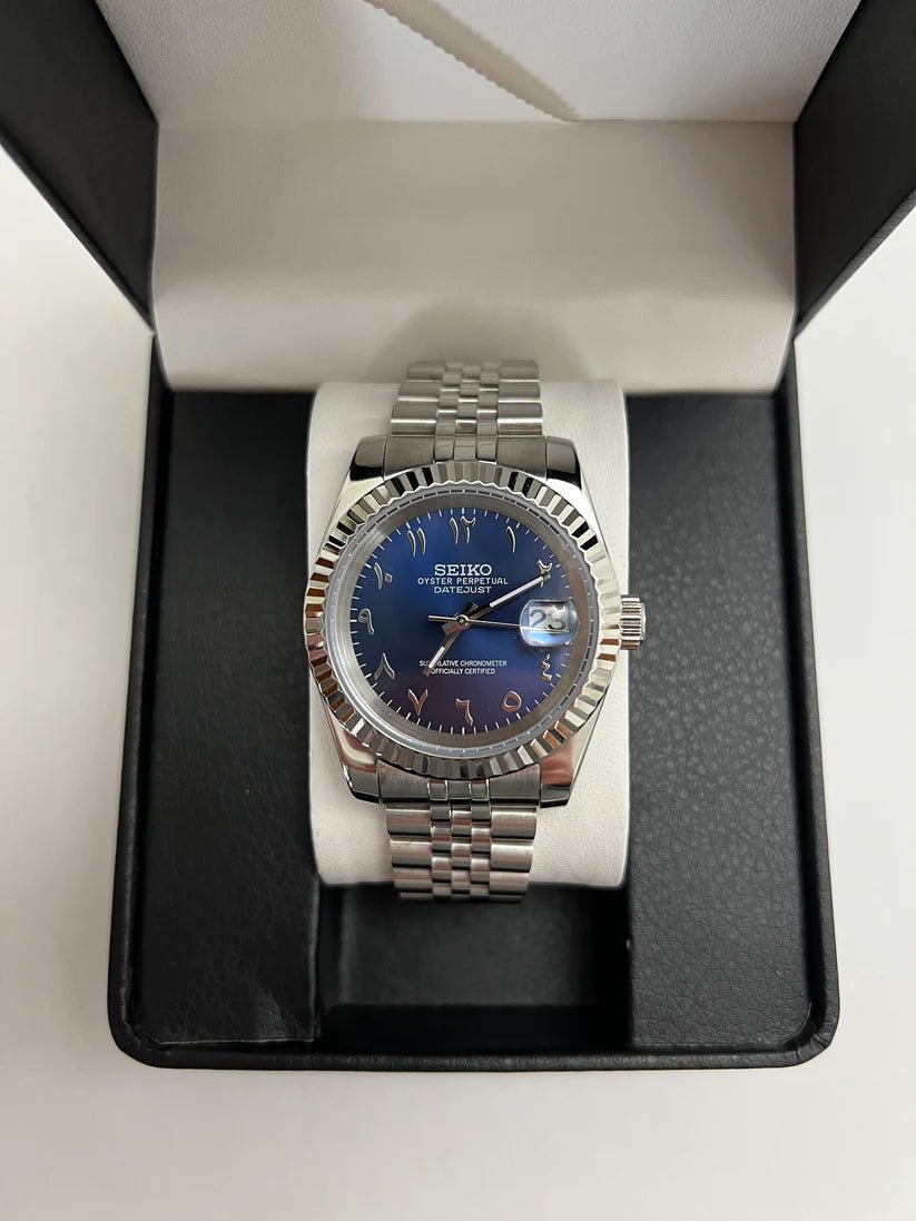 Seiko Datejust Mod Midnight Blue Arabic Dial - by Timelab Mods
