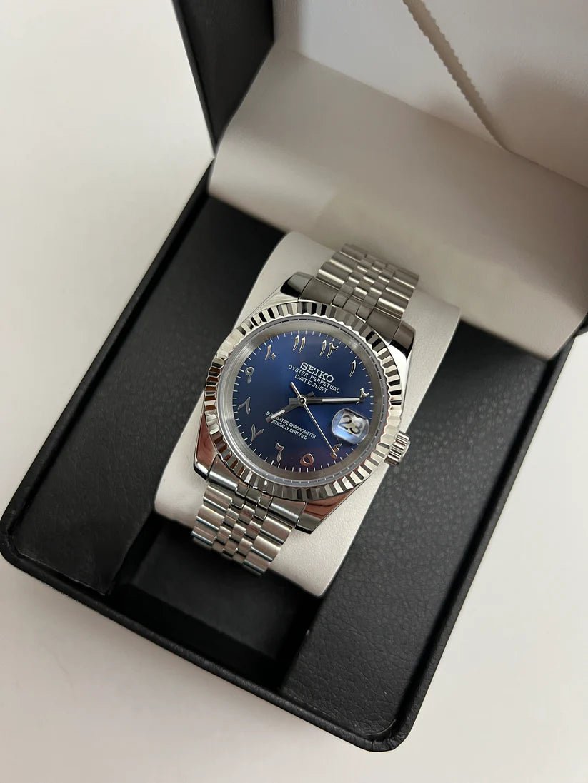 Seiko Datejust Mod Midnight Blue Arabic Dial - by Timelab Mods