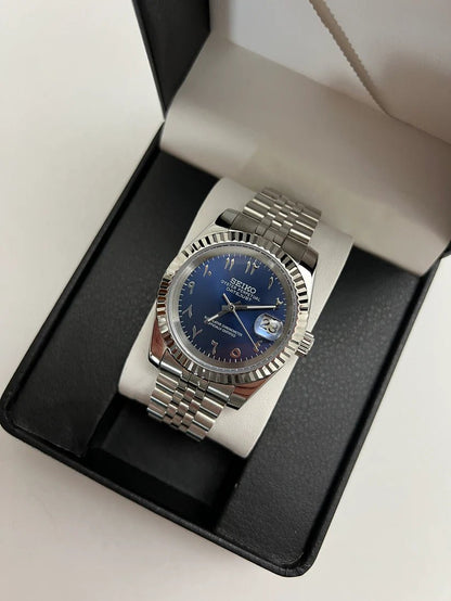 Seiko Datejust Mod Midnight Blue Arabic Dial - by Timelab Mods