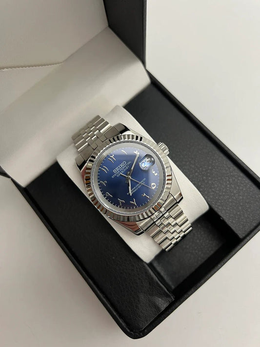 Seiko Datejust Mod Midnight Blue Arabic Dial - by Timelab Mods