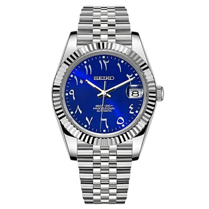 Seiko Datejust Mod Midnight Blue Arabic Dial - by Timelab Mods