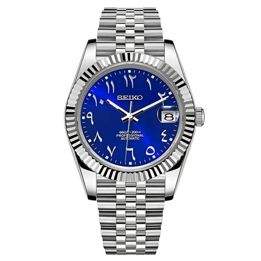Seiko Datejust Mod Midnight Blue Arabic Dial - by Timelab Mods