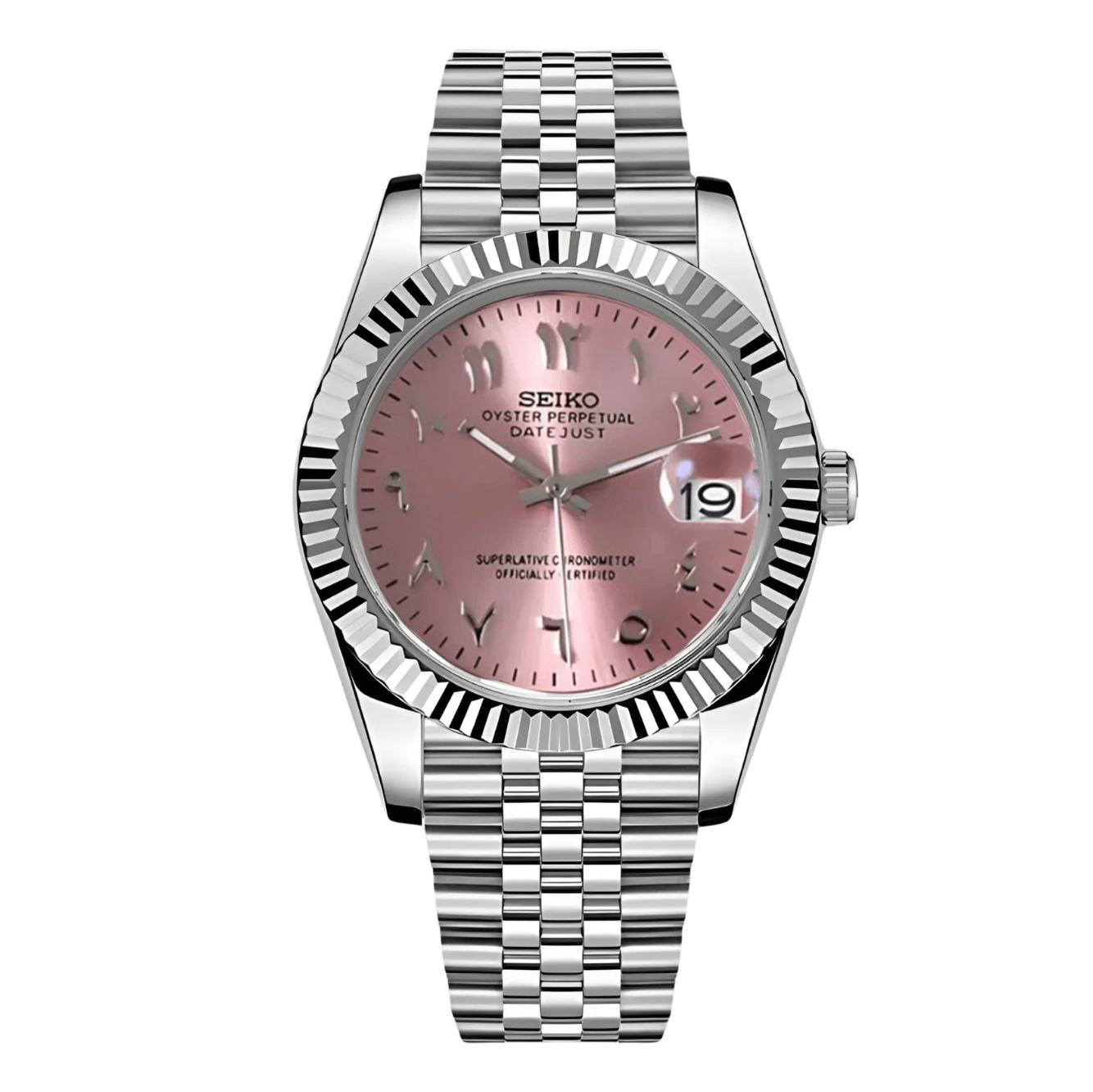 Seiko Datejust Mod pink Arabic Dial - by Timelab Mods