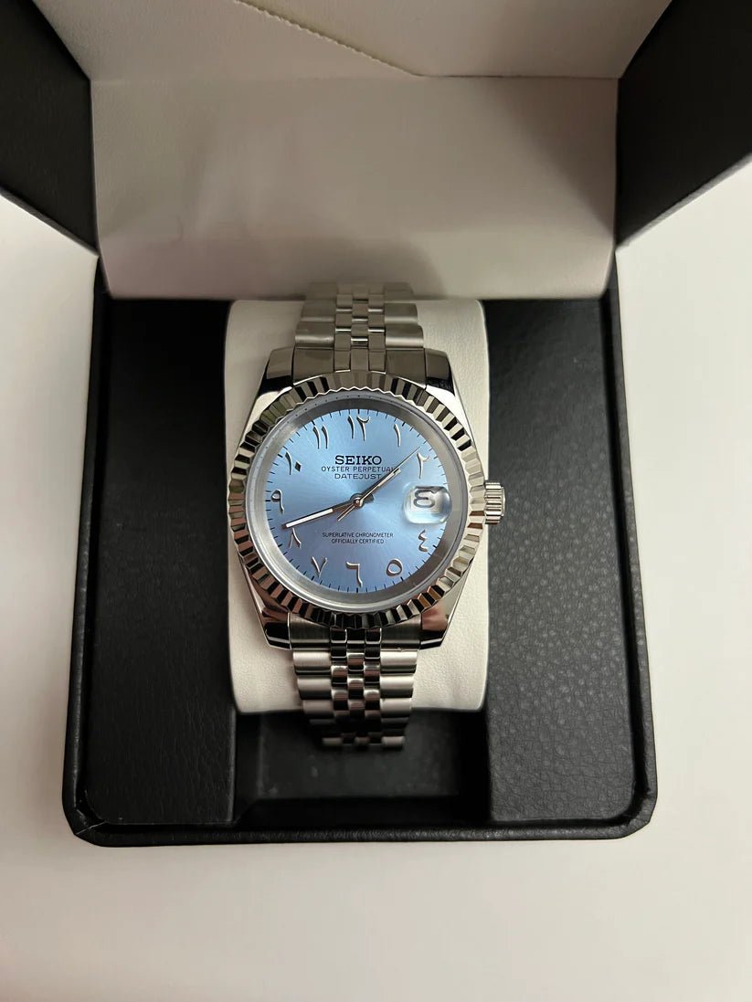 Seiko Datejust Mod Sky Blue Arabic Dial - by Timelab Mods