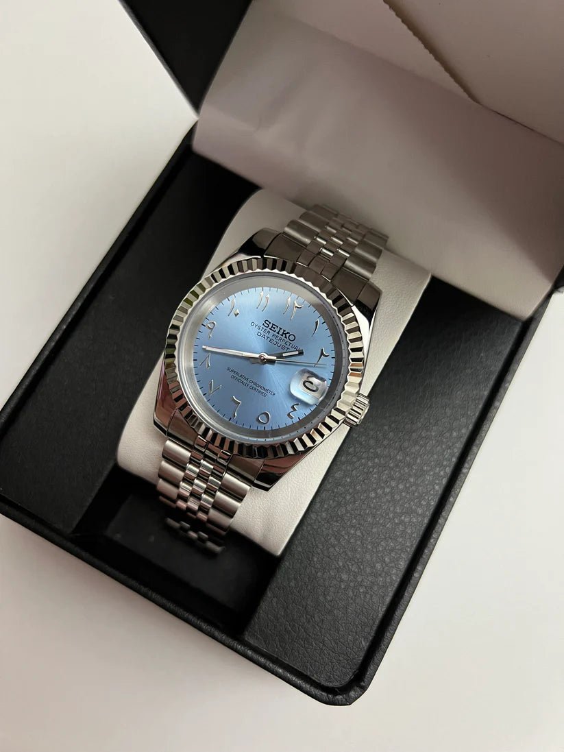Seiko Datejust Mod Sky Blue Arabic Dial - by Timelab Mods