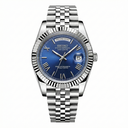 Seiko Datejust Mod kék római számlap