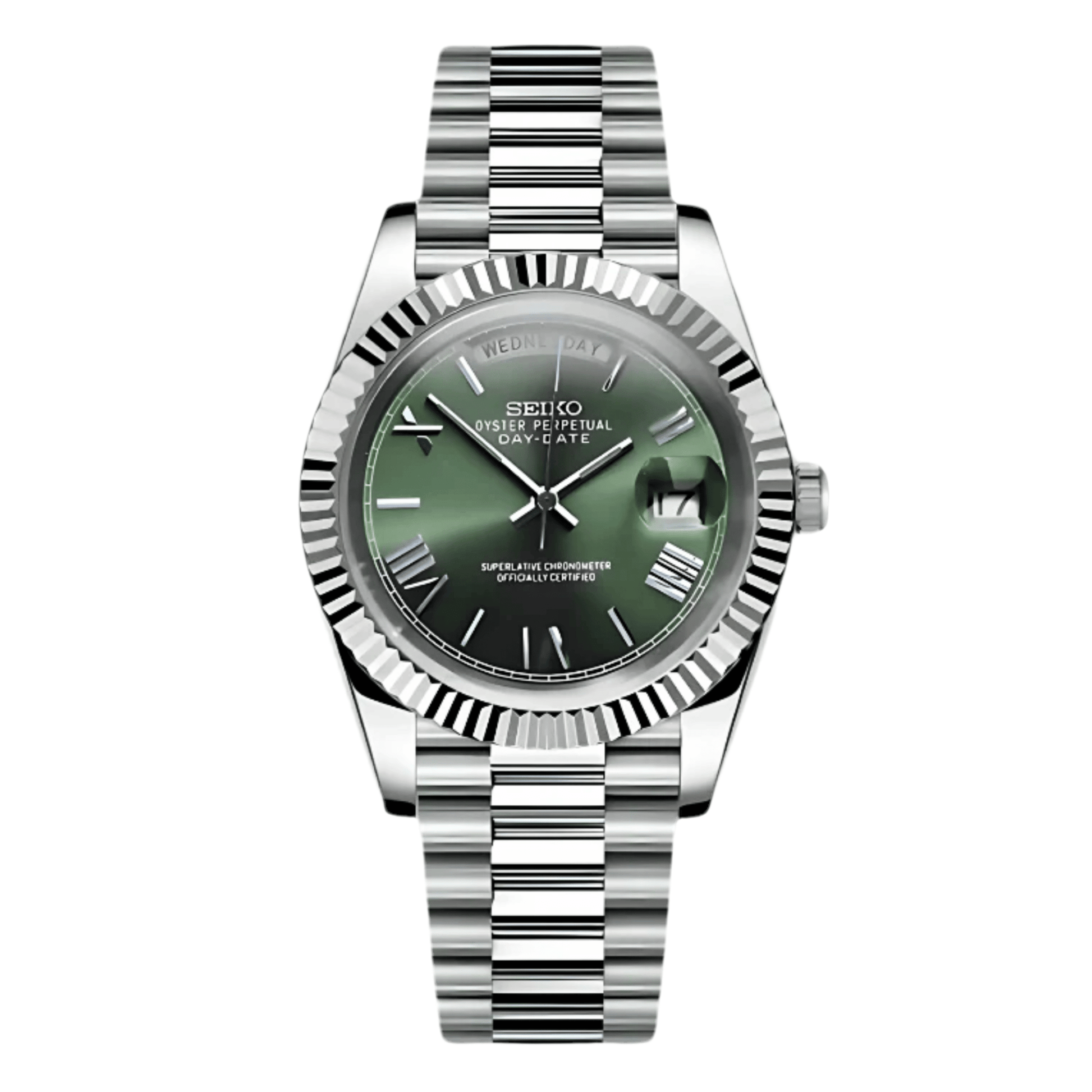 Seiko DayDate Mod Green Roman Dial - by Timelab Mods