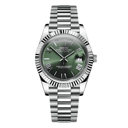 Seiko DayDate Mod Green Roman Dial - by Timelab Mods