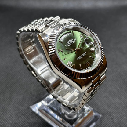 Seiko Datejust Mod – Zöld – Római számlap
