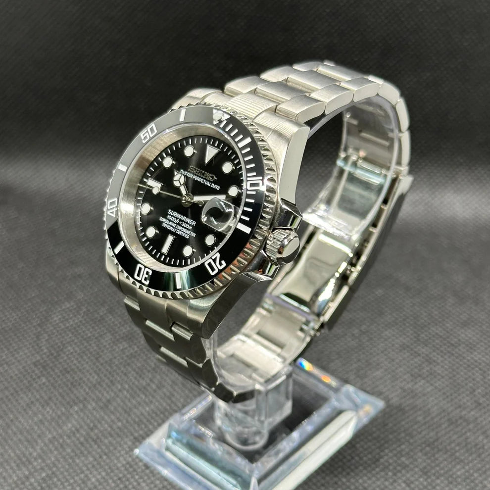 Seiko Submariner Mod – "Datejust" - Fekete lünetta