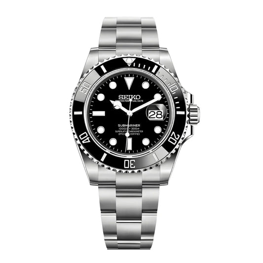 Seiko Submariner Mod – "Datejust" - Fekete lünetta