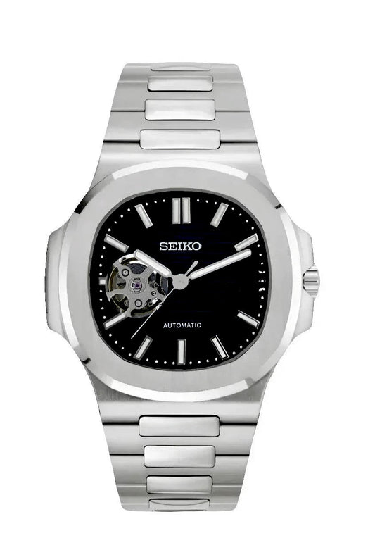 Seiko Nautilus Mod black Open Heart - by Timelab Mods
