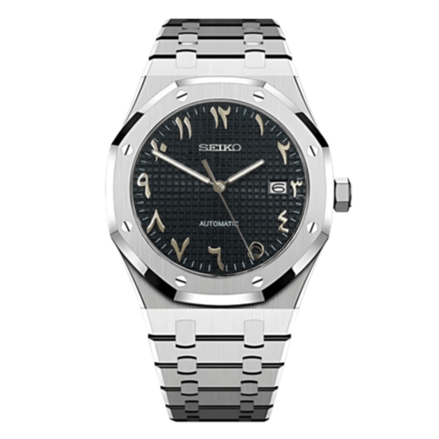 Seiko Royal Oak Mod Arabic Black Dial - by Timelab Mods