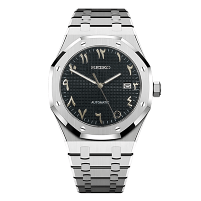 Seiko Royal Oak Mod Arabic Black Dial - by Timelab Mods