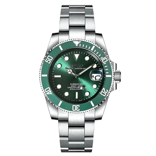 Seiko Submariner Mod Hulk Green Bezel Dive Watch - by Timelab Mods
